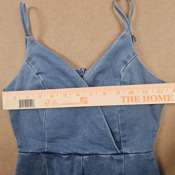 Highway Jeans Spaghetti Strap Jumpsuit Size Small Sleeveless Stretch Blue Denim - Picture 11 of 16
